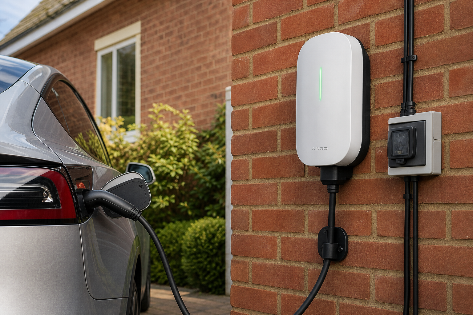 AORO home EV charger installation on a UK property