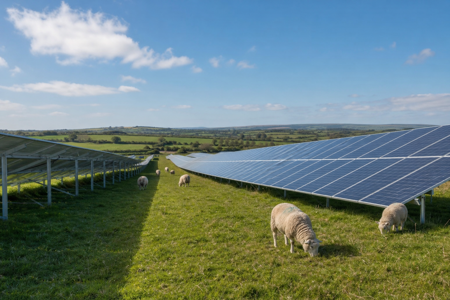AORO farm solar installation on UK rural land
