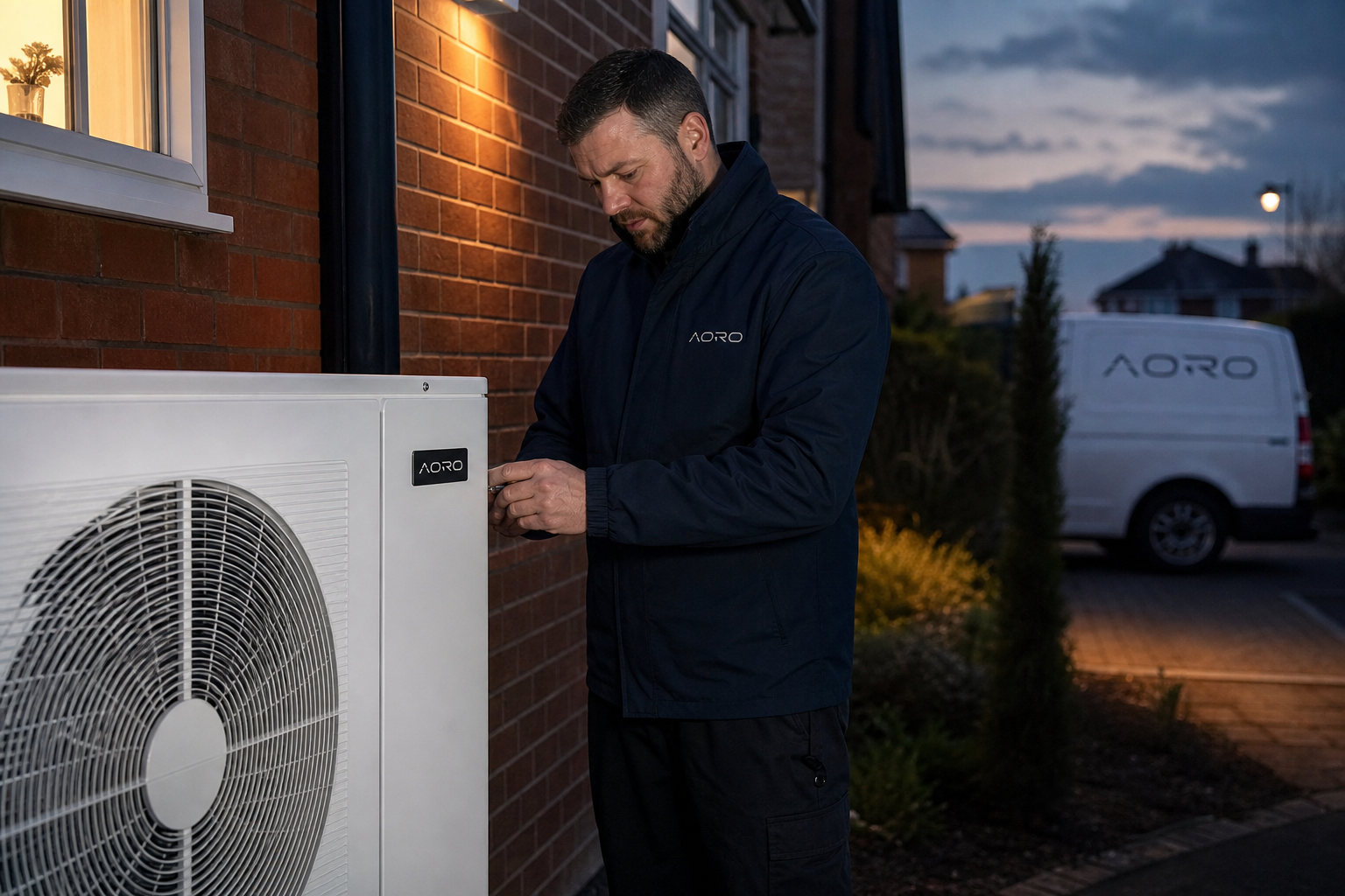 AORO heat pump installation on a UK home