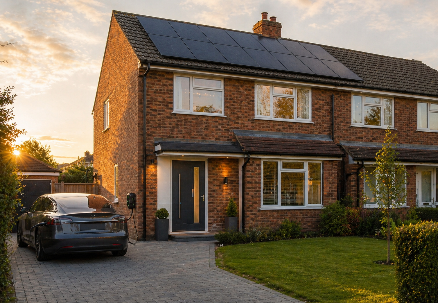 Solar panels on a 3-bedroom UK home - typical 4kW installation 2026